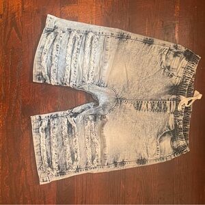 Distressed Light Blue Denim Shorts